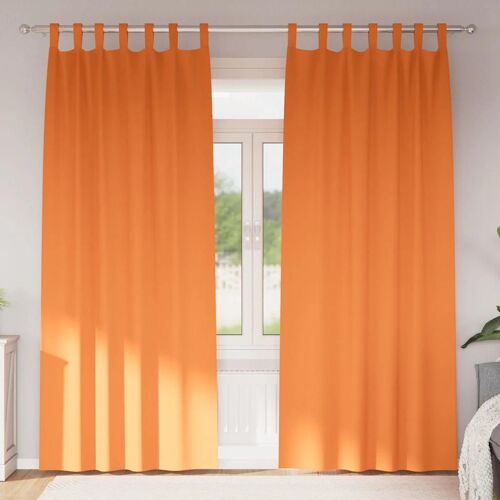 Vidaxl Rideaux Avec Des Rideaux 2 Pcs Orange Vif Polyester