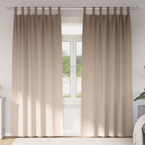 Vidaxl Rideaux Avec Des Rideaux 2 Pcs Taupe Polyester