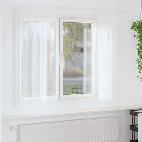 Vidaxl Rideaux Avec Des Rideaux 2 Pcs Blanc Polyester