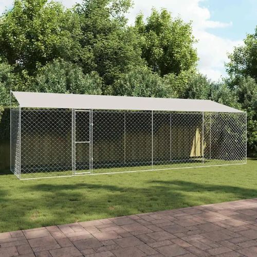 Cage Pour Chien Argent 800 X 200 X 256 Cm Acier Galvanisé