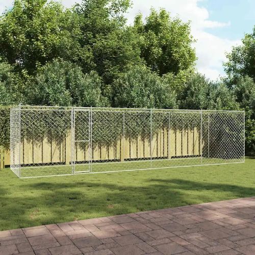Cage Pour Chien Argent 800 X 200 X 256 Cm Acier Galvanisé