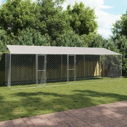 Cage Pour Chien Argent 800 X 200 X 256 Cm Acier Galvanisé