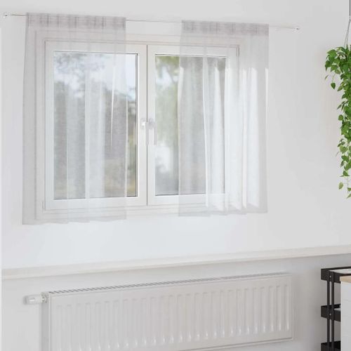 Vidaxl Rideaux Avec Des Rideaux 2 Pcs Gris Clair Polyester