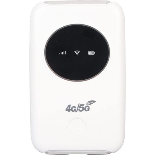 Hotspot Mobile 4G LTE Modem Point D'accès Wi-Fi 5G débloqué 300 Mbps, Emplacement pour Carte SIM intégré, Batterie 3200 MAh, la Diffusion en Extérieur, le Wi-Fi de Voiture (blanc)
