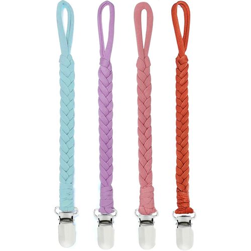 Attache Tetine En Coton,Lot De 4 Aattache Sucette,Attache Tetine Personnalisé,Accroche Tetine Pour Filles