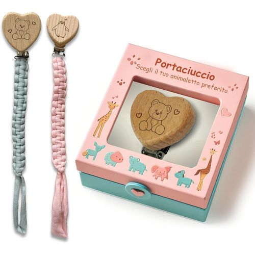 Chaîne Porte-Tétine Pour Bébé Avec Clip En Bois Avec Animaux-Porte-Tétine En Tissu Universel Et Sûr Pour Enfants De 0 À 3 Ans-Avec Histoire Offerte-Convient Pour Homme Et Femme