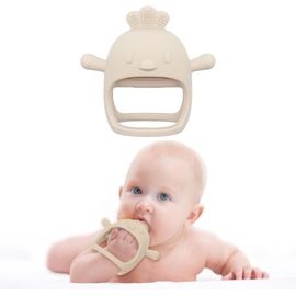 Jouets De Dentition En Silicone Pour Bébé|Gant De Dentition Pour Bébé Pour Succion|Anneaux De Dentition En Silicone Réfrigérants Pour Soulager Les Douleurs|Grignoteuse Bébé¿Beige ¿