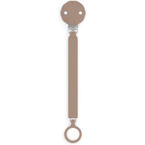 Kalanka-, Attache Tétine En Silicone, Attache-Sucette Avec Ruban Plat Et Souple, Pour Bébés +0 Mois, Clip Avec Plaque En Soft-Silicone, Pour La Sucette Wonder, Raw Umber