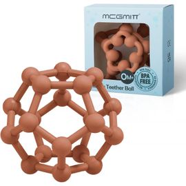 Anneau De Dentition Pour Bébé-Jouet En Silicone Pour Apaiser Les Gencives Balles Sensorielles Qualité Alimentaire Sans Bpa Convient Aux Bébés De 3 Mois Et Plus (Orange)