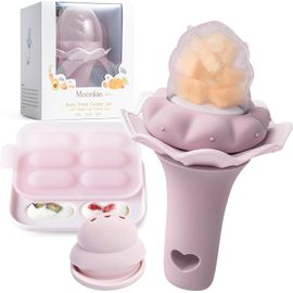 Lot De 1 Sucettes À Fruits En Silicone Pour Bébé Avec Plateau De Congélation,Adaptées Aux Bébés De 4 Mois Et Plus,Deux Tailles De Sachets,Poignée Hochet Amusante,Sans Bpa.[H67]