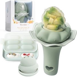 Lot De 1 Sucettes À Fruits En Silicone Pour Bébé Avec Plateau De Congélation,Adaptées Aux Bébés De 4 Mois Et Plus,Deux Tailles De Sachets,Poignée Hochet Amusante,Sans Bpa.[H62]