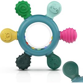 Anneau De Dentition Pour Bébé,Hochets De Dentition En Silicone Jouet De Dentition,Accessoires D'allaitement Sans Bpa Pour Bébés De 3-6 6-12 Mois Autistes,Cadeaux Pour Enfant.[H7]