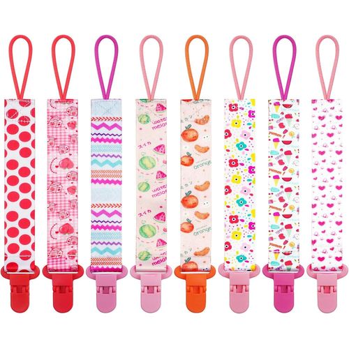 Attache Sucette,Attaché Tetine Pour Bebe,Lot De 8 Pièces Chaîne De Sucette Multicolore Accroche Tétine Pince À Sucette Pour Bébé Garçon Et Fille