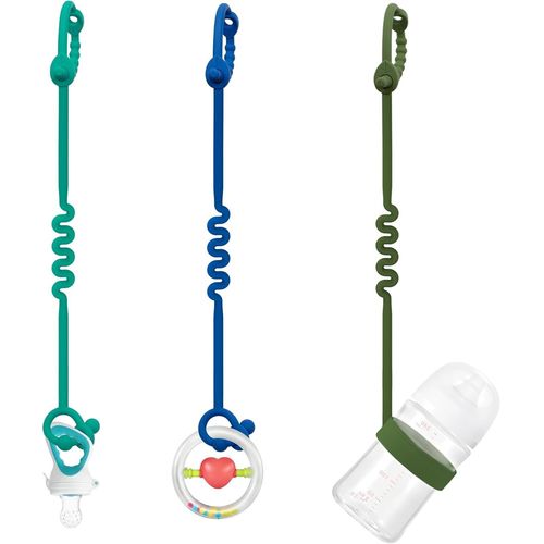 Attache Tetine Silicone ¿ Lot De 3 Sangles De Jouets Pour Bébé,Convient Attaches Pour Poussette,Chaise Haute,Accessoires Poussette,Attache Tetine Sans Bpa.[H154]