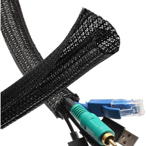 Pack 1m Cable Cover + 100 Cable Ties (4 x 200) Cable Organizer Cable for Electric Cable