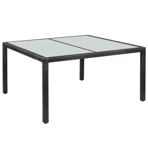 Prolenta Premium - Table De Jardin Noir 150x90x75 Cm Résine Tressée