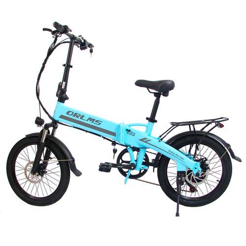 Vélo Électrique Pliant Orlms S9, Moteur 500 W, Batterie 48 V 13 Ah, Vélo De Ville 20 Pouces, Bleu