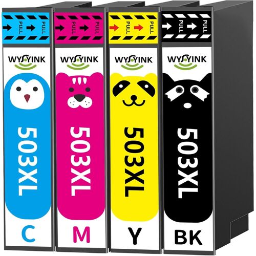 Lot de 4 Cartouches d'encre 503XL compatibles avec Epson 503 XL pour Epson Expression Home XP-5200 XP-5205 Workforce WF-2960DWF WF-2965DWF