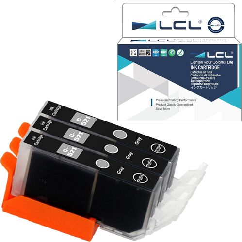 Cartouche D'Encre Compatible Cli-521 Cli-521Gy (3 Gris) Remplacement Pour Canon Pixma Mp980, Pixma Mp990[ENC945248]