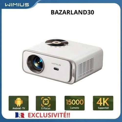 Projecteur Portable - Wimius - P63 - 1080P - 23000 Lumens - Android 9.0 - WiFi 6