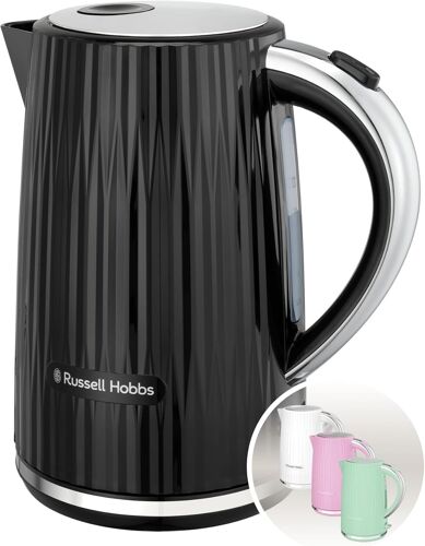 Ulteronixshop-Bouilloire électrique (Eau chaude, thé, café, 1,7 L, couvercle à ouverture par pression, bec verseur parfait, filtre amovible et lavable, voyant lumineux, noir, 2400W) Eden 27361-70