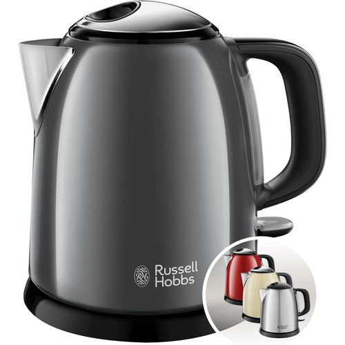 Bouilloire Electrique [Ultra Compacte] Colours Plus Gris (1L, Ebullition Rapide, Ecoulement Parfait, Niveau D'Eau Visible, Filtre Anticalcaire, Economie D'Energie) 24993-70[BOU9180012]