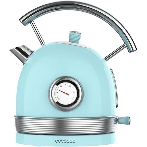 SUBZONAL-Bouilloire électrique ThermoSense 420 Light Blue 1,8 litre de capacité 2200 W Compteur de température Base 360 ° Acier Inoxydable Style Vintage Bleu, 01482