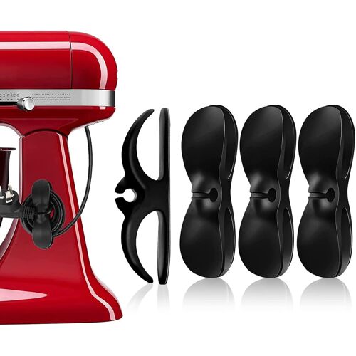 MEVRONISSHOP-4 Pièces Organisateur de Câble, Organisateur de Cordon, Organisation des Fils électriques, Auto-Adhésif, Organisateur Cuisine, pour Cafetière, Câbles électroménagers (Noir)