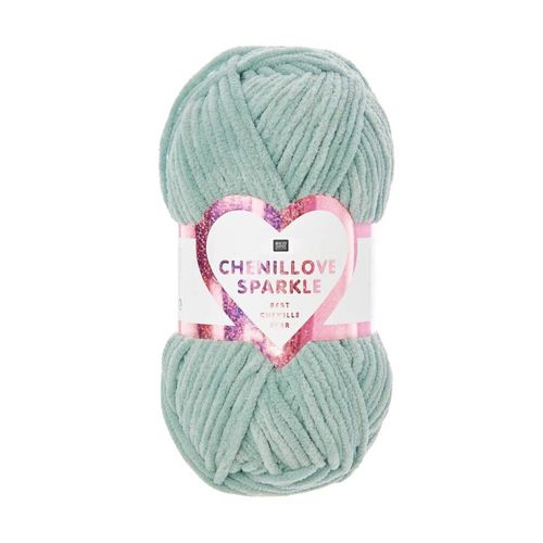 Pelote À Tricoter Creative Chenillove Sparkle - 100gr - Rico Design. Color : 04 Aqua