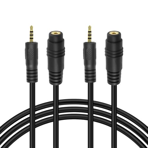 Câble d'Extension Audio Stéréo 2,5 mm TRRS - Mâle vers Femelle pour Casque Micro Smartphone - 2 Pièces, 1,8 m
