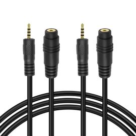 Câble d'Extension Audio Stéréo 2,5 mm TRRS - Mâle vers Femelle pour Casque Micro Smartphone - 2 Pièces, 1,8 m