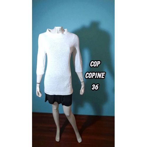 Cop Copine Dégriffé Taille 36 Pull Pullover Écru Manches 3/4 Femme