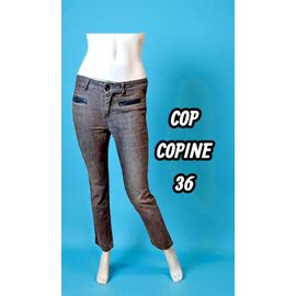 Cop Copine Taille 36 Pantalon Jeans Jean Denim Femme Marron Gris