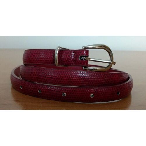 Ceinture Fine Bordeaux Effet Serpent. 80 Cm. Taille 38