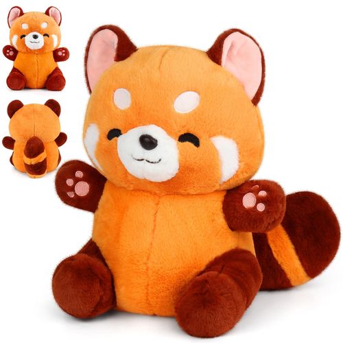 Panda Roux en Peluche, 23 Cm Red Panda Plush Kawaii, Peluche Panda Roux, Animal en Peluche Panda, Poupée Panda Plushie Toy Coussin Cadeau, Peluches Pandas pour Fille Garçon Bébé