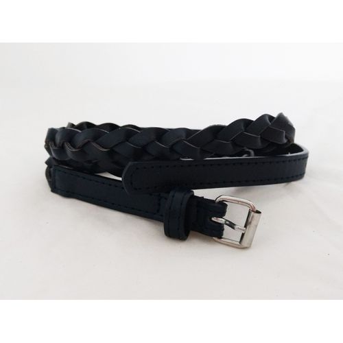 Ceinture Fine Tressee Bleu Marine. C&a Polyester. Taille 36