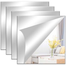 Miroir Mural Adhésif En Acrylique - Flexible & Incassable - 2 Mm D'Épaisseur - Autocollant Pour Salle De Bain, Chambre, Salon - Décoration DIY