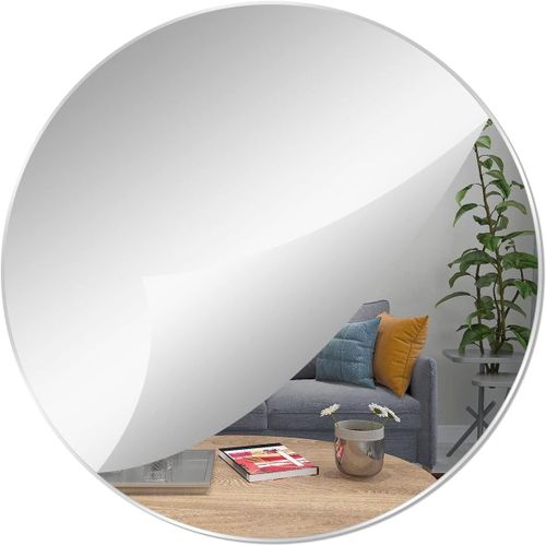 Miroir Rond Acrylique Non Verre Autocollant Mural pour Maison, Salon, Chambre à Coucher - Décoration (20 * 20cm)