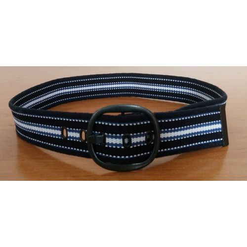 Ceinture Rayée Noir Bleu Et Blanc. C&a. Polyester. Taille 75 À 85 Cm