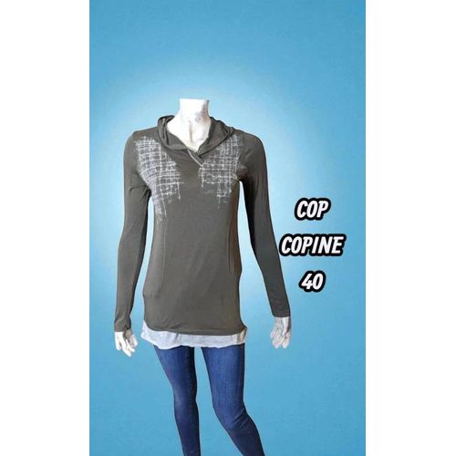 Cop Copine Taille 40 Sweat À Capuche Femme Gris Taupe Axinite