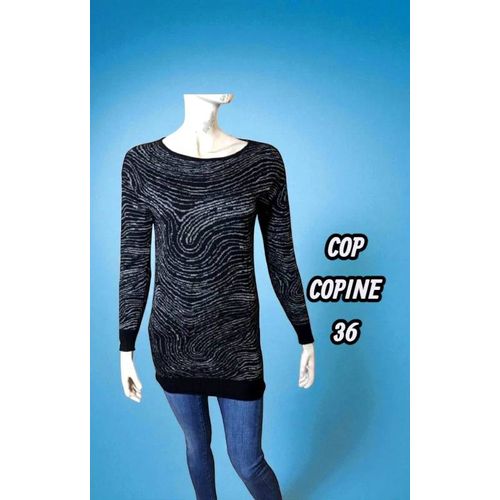 Cop Copine Taille 36 Superbe Pull Noir Gris Femme Modèle Acropole