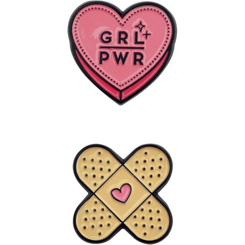 Lot De 2 Autocollants En Métal,3,2x2,5 Cm,À Coller Sur Le Journal Intime,Smartphone Et Autres Accessoires,Grl Pwr,Adhésion Complète Après 10 Minutes