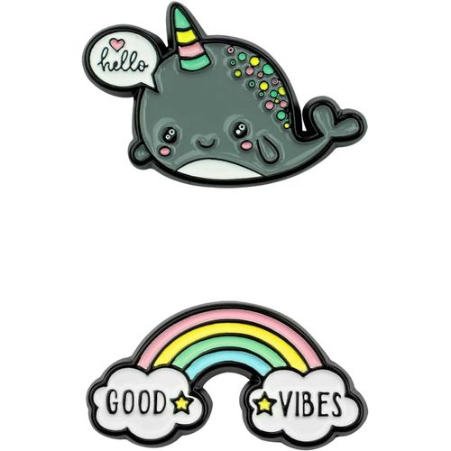 Lot De 2 Autocollants En Métal,3,2x2,5 Cm,À Coller Sur Le Journal Intime,Smartphone Et Autres Accessoires,Rainbow,Adhésion Complète Après 10 Minutes