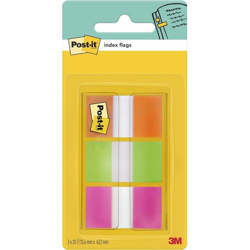 Marque-Pages,Moyen,Orange,Rose Et Vert,60 Marque-Pages,25.4 Mmx43.2 Mm-Pour Marquer,Surligner Ou Codifier Des Informations