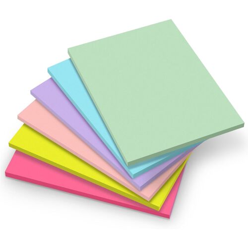 Lot De 6 Grands Blocs De Notes Autocollantes 152 Mmx203 Mm,6 Couleurs Pastel Multicolores,50 Feuilles/Bloc,Extra Adhésifs,Pour Marquer Et Mettre En Évidence Les Pages,Liste De Choses