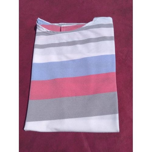 T-Shirt À Rayures Taille Xl Avec Pan Arrondi