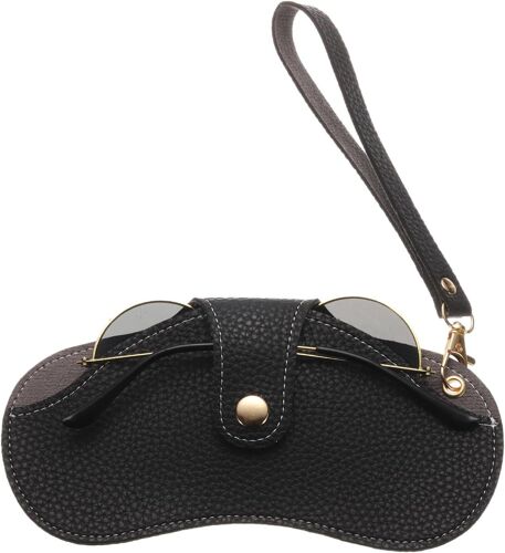 Chicslick-Étui À Lunettes En Cuir Avec Dragonne[X1631]