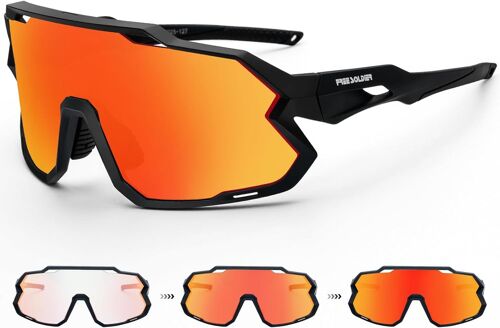 Chicslick-Free Solider Lunettes De Vélo Photochromiques Pour Homme Et Femme Lunettes De Soleil De Vtt Lunettes De Soleil De Sport Avec Protection Uv400 Pour Cyclisme Rapide Course Vtt Vélo, Noir[X1468]