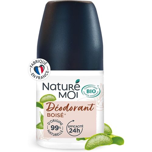 Asfasfq-Naturé Moi - Déodorant Roll-On - Efficacité 24h - Déodorant Homme À L'aloe Vera Bio Et Au Magnésium - Parfum Boisé - 99% D'origine Naturelle - 50 Ml - Fabriqué En France 