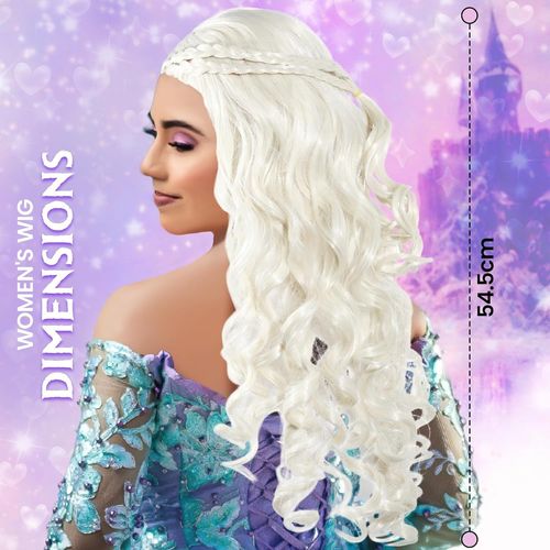 Kalanka-Perruques Blondes Pour Femme ¿ Perruque Blonde Ondulée Avec Tresses Et Bonnet De Perruque ¿ Perruque Blonde Claire Pour Déguisement De Princesse ¿ Perruques De Cheveux Ondulés Pour Femme ¿ Pe